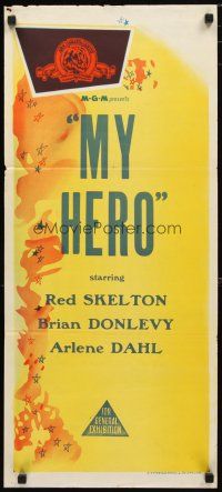 2d911 MGM stock Aust daybill '50s Red Skelton, Brian Donlevy, Arlene Dahl, Southern Yankee - My Hero