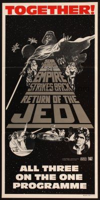 2d916 STAR WARS TRILOGY Aust daybill '83 George Lucas, Empire Strikes Back, Return of the Jedi!