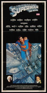 2d922 SUPERMAN Aust daybill '78 comic book hero Christopher Reeve, Gene Hackman, Marlon Brando!