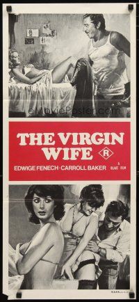 2d962 VALENTINA THE VIRGIN WIFE Aust daybill '75 great artwork of sexy near-naked Edwige Fenech!