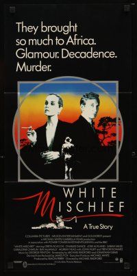 2d978 WHITE MISCHIEF Aust daybill '88 Greta Scacchi, Charles Dance, Joss Ackland, cool art!