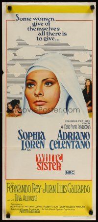 2d979 WHITE SISTER Aust daybill '72 Sophia Loren as you've never seen her before, as a nun!