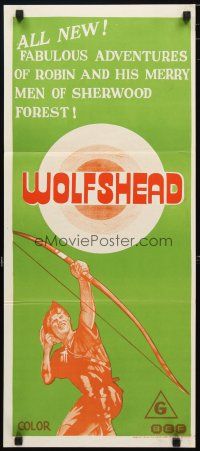 2d986 WOLFSHEAD: THE LEGEND OF ROBIN HOOD Aust daybill '69 cool art of David Warbeck in title role!