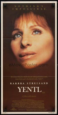 2d992 YENTL Aust daybill '83 close-up of star & director Barbra Streisand, nothing's impossible!