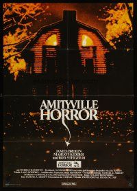 2d066 AMITYVILLE HORROR German '79 AIP, great image of haunted house, for God's sake get out!