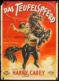 2d075 DEVIL HORSE German '47 cool Rutters art of cowboy Harry Carey on horse with lasso, serial!