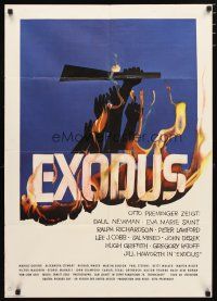 2d077 EXODUS German '62 Otto Preminger, great artwork of arms reaching for rifle by Saul Bass!
