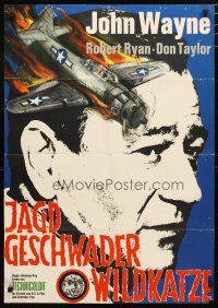 2d079 FLYING LEATHERNECKS German R67 different art of John Wayne & crashing plane, Howard Hughes