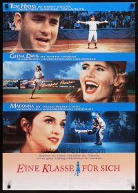 2d094 LEAGUE OF THEIR OWN German '92 Tom Hanks, Madonna, Geena Davis, women's baseball!