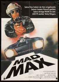 2d097 MAD MAX German '80 different art of cop Mel Gibson, George Miller Australian sci-fi classic!
