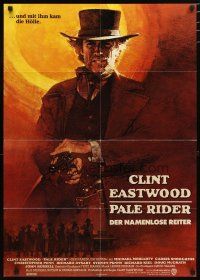2d102 PALE RIDER German '85 great artwork of cowboy Clint Eastwood by C. Michael Dudash!