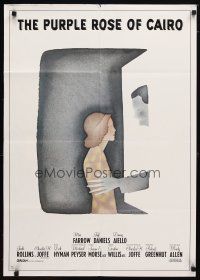 2d106 PURPLE ROSE OF CAIRO German '85 Woody Allen, cool artwork by Jean-Michel Folon!