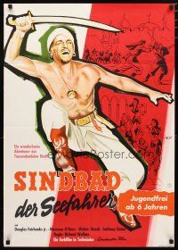 2d113 SINBAD THE SAILOR German R70s really cool artwork of Douglas Fairbanks Jr.!