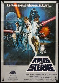 2d116 STAR WARS German '77 George Lucas classic sci-fi epic, great art by Tom William Chantrell!