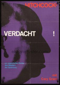 2d117 SUSPICION German R67 great different close up profile of director Alfred Hitchcock!