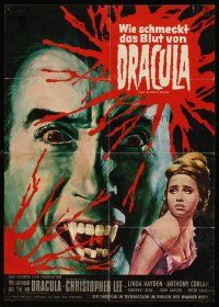 2d119 TASTE THE BLOOD OF DRACULA German '70 different art of vampire Christopher Lee by Rehak!