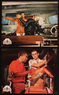 2d050 THUNDERBALL 2 German LCs '65 Sean Connery as James Bond fighting Adolfo Celi on boat!