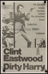 2d487 DIRTY HARRY New Zealand daybill '71 Clint Eastwood pointing gun, Don Siegel crime classic!