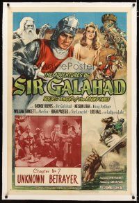2e064 ADVENTURES OF SIR GALAHAD linen chapter 7 1sh '49 George Reeves, Knights of the Round Table!