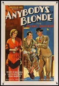 2e074 ANYBODY'S BLONDE linen 1sh '31 bad Dorothy Revier plays with the fire of men's affections!