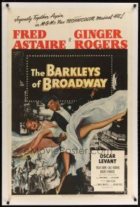 2e076 BARKLEYS OF BROADWAY linen 1sh '49 art of Fred Astaire & Ginger Rogers dancing in New York!