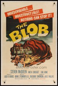 2e086 BLOB linen 1sh '58 art of the indescribable & indestructible monster, nothing can stop it!