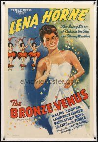 2e095 BRONZE VENUS linen 1sh '40s The Duke is Tops, great art of beautiful Lena Horne!