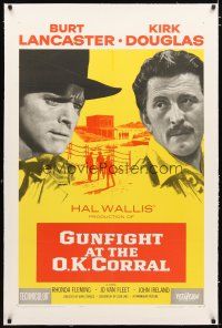 2e175 GUNFIGHT AT THE O.K. CORRAL linen 1sh '57 Burt Lancaster, Kirk Douglas, John Sturges classic!