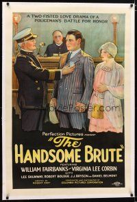 2e180 HANDSOME BRUTE linen style B 1sh '25 two-fisted love drama of a policeman's battle for honor!