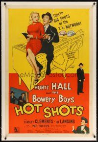 2e200 HOT SHOTS linen 1sh '56 Huntz Hall & The Bowery Boys, sexy Joi Lansing, TV nutwork!