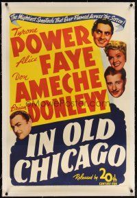 2e210 IN OLD CHICAGO linen 1sh R43 Tyrone Power, Brian Donlevy, pretty Alice Faye & Don Ameche!