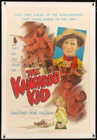 2e228 KANGAROO KID linen 1sh '50 Texas detective Jock Mahoney solving crimes in Australia!