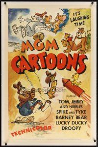 2e261 MGM CARTOONS linen 1sh '55 Tom & Jerry, Droopy, Spike & Tyke, Barney Bear, Lucky Ducky!