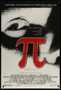 2e054 PI DS 1sh '98 Darren Aronofsky sci-fi mathematician thriller, Sean Gullette!