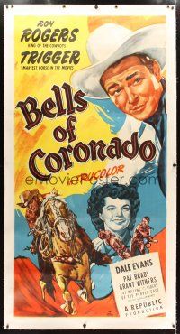 2f039 BELLS OF CORONADO linen 3sh '50 great art of Roy Rogers & Trigger + pretty Dale Evans!