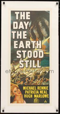 2f174 DAY THE EARTH STOOD STILL linen Aust daybill R70s art of giant hand & Patricia Neal!