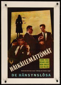 2f199 BIG COMBO linen Finnish '55 different art w/ Cornel Wilde & Richard Conte, classic film noir!