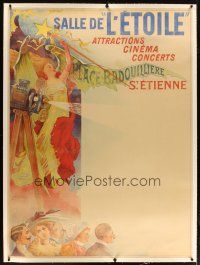 2f003 SALLE DE L'ETOILE linen French 1p 1902 Coulet art of audience, girl & early movie projector!