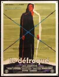 2f010 UNFROCKED ONE linen French 1p '54 Leo Joannon's Le defroque, Bussenko art of Pierre Fresnay!