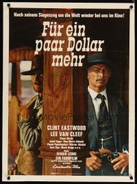 2f266 FOR A FEW DOLLARS MORE linen German R69 Sergio Leone, c/u of Clint Eastwood & Lee Van Cleef