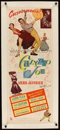 2f136 CALYPSO JOE signed linen insert '57 by Herb Jeffries, with the world's greatest Calypso stars