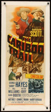 2f137 CARIBOO TRAIL linen insert '50 Randolph Scott & Gabby Hayes vs Native American Indians!