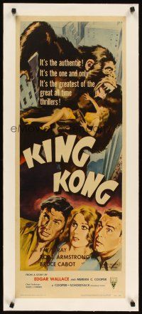 2f143 KING KONG linen insert R56 great full-color art of the giant ape carrying Fay Wray!