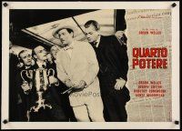 2f282 CITIZEN KANE linen Italian photobusta R66 Joseph Cotten & Sloane w/Orson Welles & loving cup!