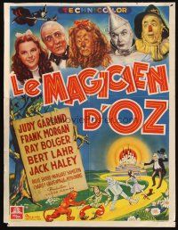 2g188 WIZARD OF OZ Belgian '46 wonderful different montage artwork of top cast, incredibly rare!