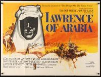 2g105 LAWRENCE OF ARABIA pre-Awards British quad '62 David Lean classic, Peter O'Toole, best art!