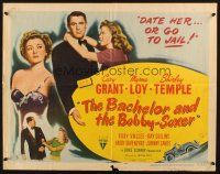 2g054 BACHELOR & THE BOBBY-SOXER style B 1/2sh '47 Cary Grant dates Shirley Temple & sexy Myrna Loy!