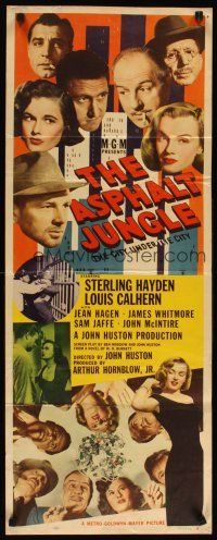 2g035 ASPHALT JUNGLE insert '50 best poster on this classic title, Marilyn Monroe shown twice!