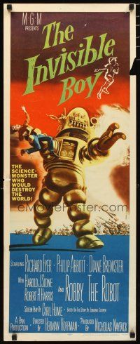2g044 INVISIBLE BOY insert '57 Robby the Robot as the science-monster who would destroy the world!