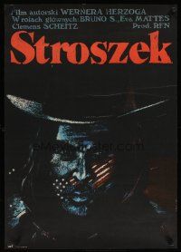 2g257 STROSZEK: A BALLAD Polish 23x33 '79 Werner Herzog, Pagowski art of Bruno S. in cowboy hat!